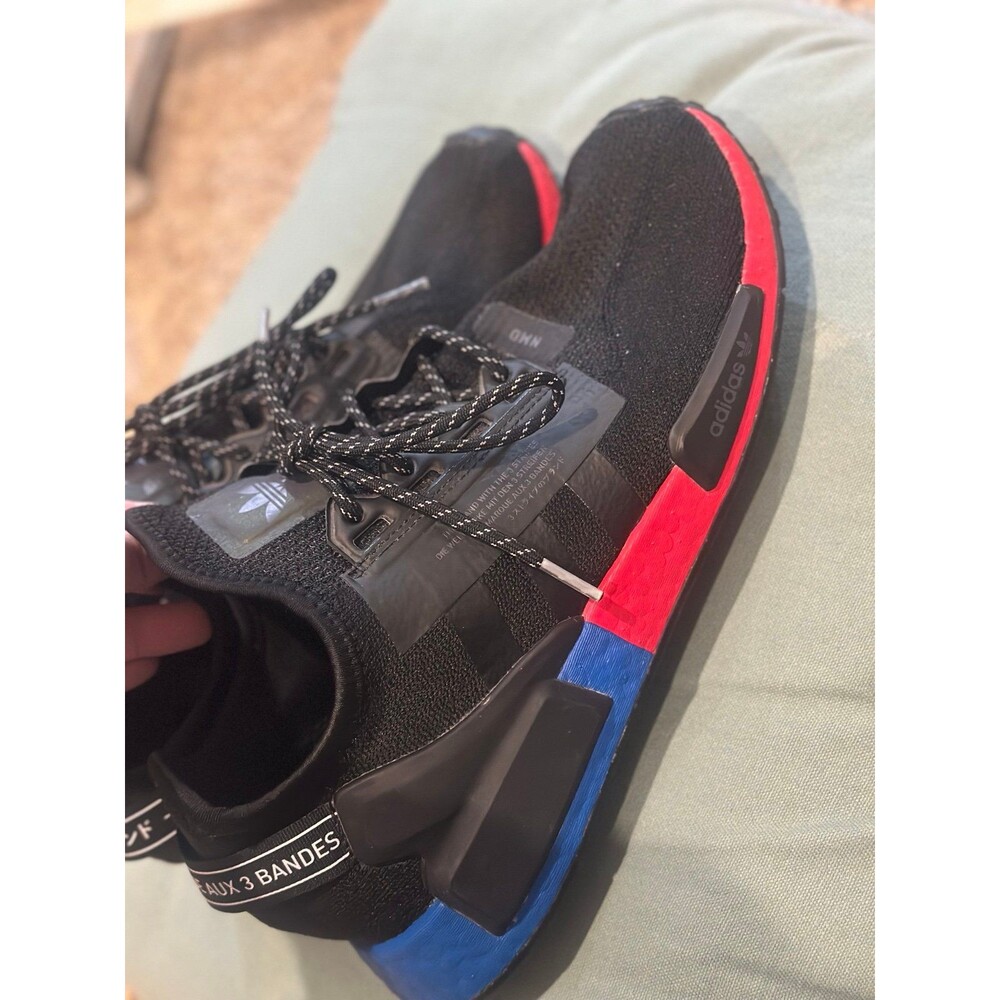 Rare Edition Adidas NMD R1 V2 Original Core Black Carbon Blue Red Men's Sz 11